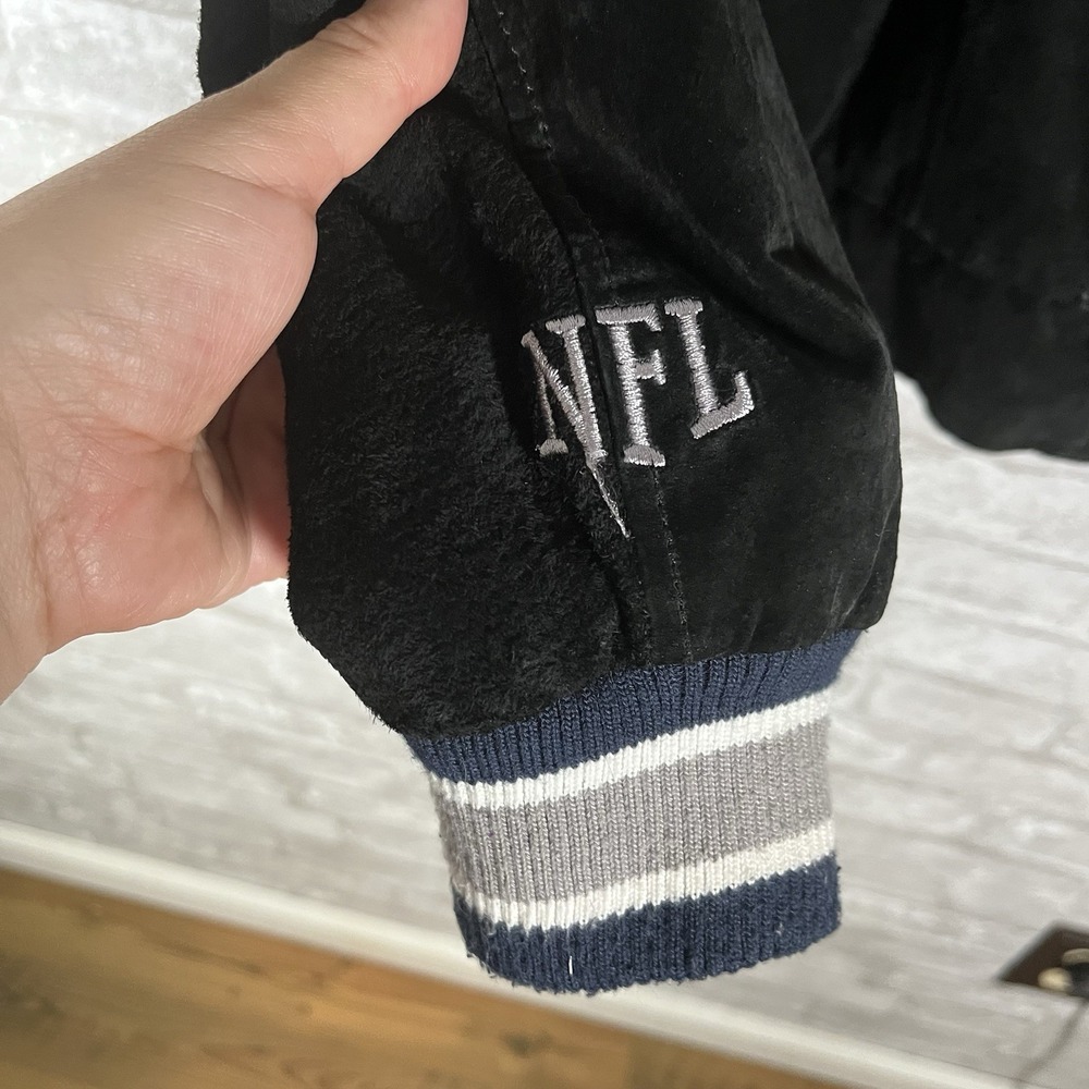 NFL Men'sNew England Patriots Suede Leather Varsity Jacket Size Large - Picture 9 of 16